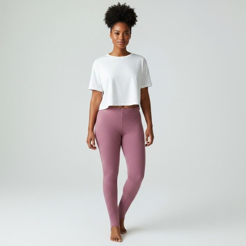 Express Tricot Vintage 90s Stirrup Leggings Womens L Long Pink Yoga Loungewear